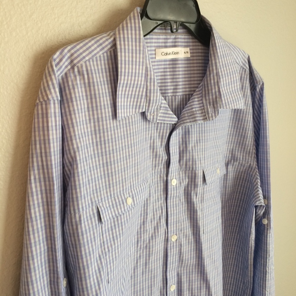 Calvin Klein XL Plaid Button Down Shirt